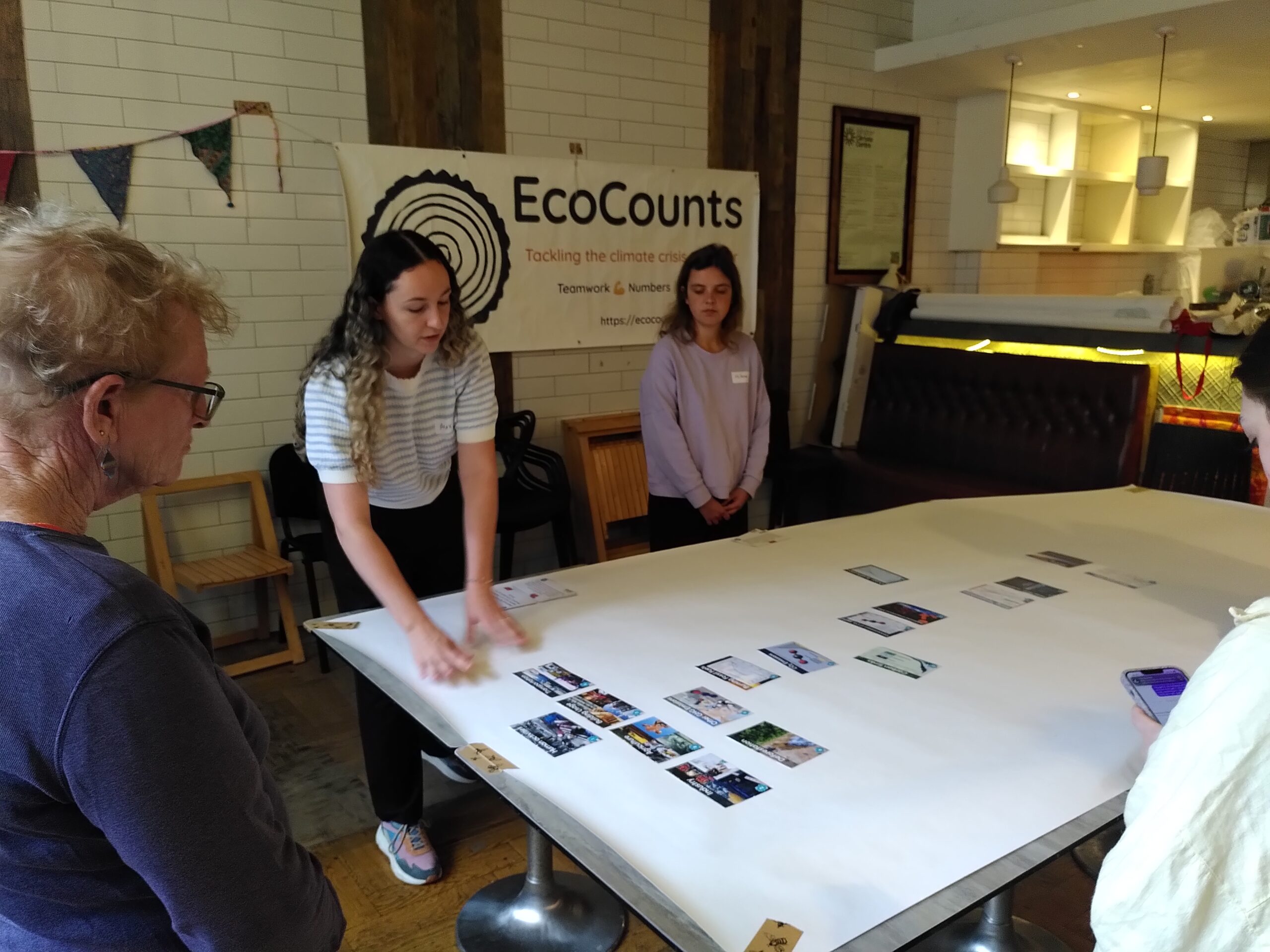 People participating in a climate fresk workshop